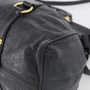 Miu Miu Hand Bag Vitellolux 2way Black Gold Auth 210028V-12
