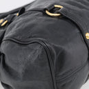 Miu Miu Hand Bag Vitellolux 2way Black Gold Auth 210028V-13