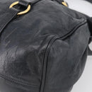 Miu Miu Hand Bag Vitellolux 2way Black Gold Auth 210028V-14
