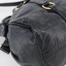 Miu Miu Hand Bag Vitellolux 2way Black Gold Auth 210028V-18