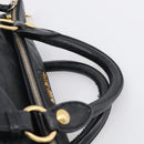 Miu Miu Hand Bag Vitellolux 2way Black Gold Auth 210028V-8