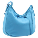 Balenciaga Leopolda Shoulder Bag Satin Blue Silver 792052 Auth 210035V-1