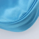 Balenciaga Leopolda Shoulder Bag Satin Blue Silver 792052 Auth 210035V-13