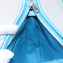 Balenciaga Leopolda Shoulder Bag Satin Blue Silver 792052 Auth 210035V-19