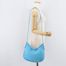 Balenciaga Leopolda Shoulder Bag Satin Blue Silver 792052 Auth 210035V-24