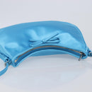 Balenciaga Leopolda Shoulder Bag Satin Blue Silver 792052 Auth 210035V-6