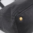 PRADA Hand Bag Vittero Dino Leather 2way Black Gold Auth 210036A-13