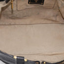 PRADA Hand Bag Vittero Dino Leather 2way Black Gold Auth 210036A-19