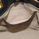 PRADA Hand Bag Vittero Dino Leather 2way Black Gold Auth 210036A-24