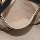 PRADA Hand Bag Vittero Dino Leather 2way Black Gold Auth 210036A-26