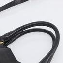 PRADA Hand Bag Vittero Dino Leather 2way Black Gold Auth 210036A-8