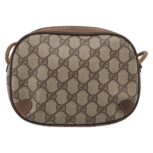 GUCCI GG Supreme Web Sherry Line Bag PVC Beige Gold 89 02 066 Auth 210037