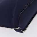 CHANEL Hand Bag Cotton jersey Navy Silver CC Auth 210038-12