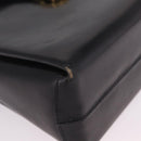 CELINE Shoulder Bag Leather Black Gold Auth 210039-15