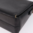CELINE Shoulder Bag Leather Black Gold Auth 210039-21