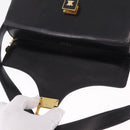 CELINE Shoulder Bag Leather Black Gold Auth 210039-23
