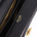 CELINE Shoulder Bag Leather Black Gold Auth 210039-26