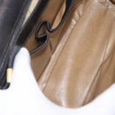 CELINE Shoulder Bag Leather Black Gold Auth 210039-27