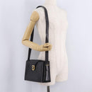 CELINE Shoulder Bag Leather Black Gold Auth 210039-35