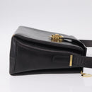 CELINE Shoulder Bag Leather Black Gold Auth 210039-6
