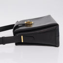CELINE Shoulder Bag Leather Black Gold Auth 210039-4