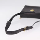 CELINE Shoulder Bag Leather Black Gold Auth 210039-9