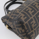 FENDI Zucca Canvas Hand Bag PVC 2way Black Brown Auth 210043-13