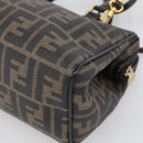 FENDI Zucca Canvas Hand Bag PVC 2way Black Brown Auth 210043-14