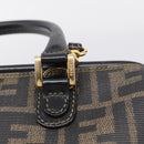 FENDI Zucca Canvas Hand Bag PVC 2way Black Brown Auth 210043-16