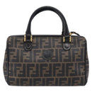 FENDI Zucca Canvas Hand Bag PVC 2way Black Brown Auth 210043-2