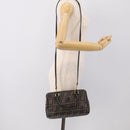 FENDI Zucca Canvas Hand Bag PVC 2way Black Brown Auth 210043-26