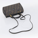 FENDI Zucca Canvas Hand Bag PVC 2way Black Brown Auth 210043-9