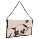 CHANEL Chain Shoulder Bag Canvas Pink Gold CC Auth 210045V-1