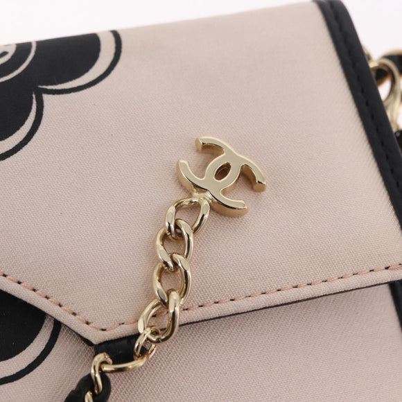 CHANEL Chain Shoulder Bag Canvas Pink Gold CC Auth 210045V