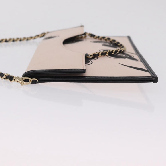 CHANEL Chain Shoulder Bag Canvas Pink Gold CC Auth 210045V