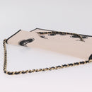 CHANEL Chain Shoulder Bag Canvas Pink Gold CC Auth 210045V-6