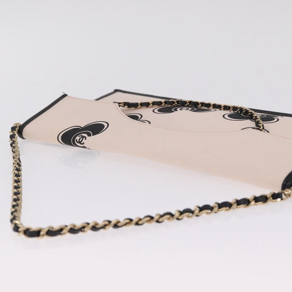 CHANEL Chain Shoulder Bag Canvas Pink Gold CC Auth 210045V