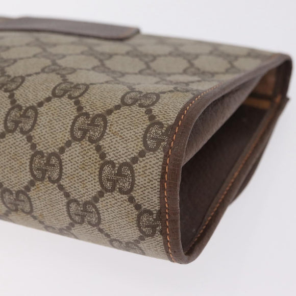 GUCCI GG Supreme Web Sherry Line Bag PVC Beige Gold 156 01 030 Auth 210047