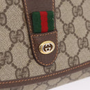 GUCCI GG Supreme Web Sherry Line Bag PVC Beige Gold 156 01 030 Auth 210047-12