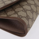 GUCCI GG Supreme Web Sherry Line Bag PVC Beige Gold 156 01 030 Auth 210047-8