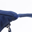 PRADA Hand Pouch Hand Bag Nylon Blue Silver Auth 210051A-10