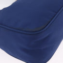 PRADA Hand Pouch Hand Bag Nylon Blue Silver Auth 210051A-12
