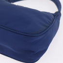 PRADA Hand Pouch Hand Bag Nylon Blue Silver Auth 210051A-13