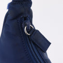 PRADA Hand Pouch Hand Bag Nylon Blue Silver Auth 210051A-17