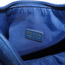 PRADA Hand Pouch Hand Bag Nylon Blue Silver Auth 210051A-18