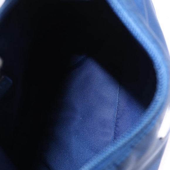 PRADA Hand Pouch Hand Bag Nylon Blue Silver Auth 210051A
