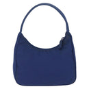 PRADA Hand Pouch Hand Bag Nylon Blue Silver Auth 210051A-3