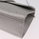 Salvatore Ferragamo Gancini Chain Shoulder Bag Satin Gray Silver Auth 210053A-13