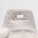 Salvatore Ferragamo Gancini Chain Shoulder Bag Satin Gray Silver Auth 210053A-20