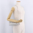 Salvatore Ferragamo Gancini Chain Shoulder Bag Satin Gray Silver Auth 210053A-26